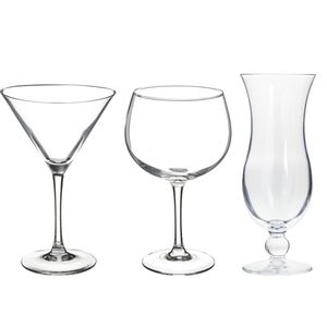 Cocktailglazen set - gin/martini/blue hawaii glazen - 12x stuks