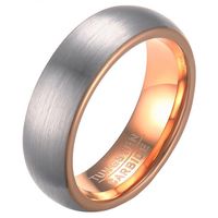 Wolfraam ring geborsteld zilver met Rosegoud-19mm