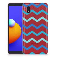 Samsung Galaxy A01 Core | TPU bumper | Zigzag Blauw Samsung Galaxy A01 Core | TPU bumper | Zigzag Blauw