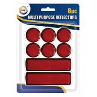 Pakket van 8x multifunctionele zelfklevende rode reflectoren/fietsreflectoren