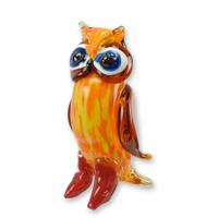 A MURANO STYLE GLASS FIGURINE OF AN OWL