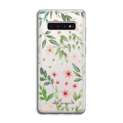 Botanical sweet flower heaven: Samsung Galaxy S10 4G Transparant Hoesje