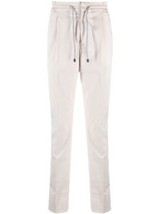 Brunello Cucinelli pantalon fuselé à lien de resserrage - Blanc