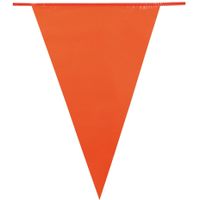 Oranje vlaggenlijn - 25 meter - 40 vlaggen - kunststof   -
