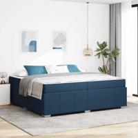 Bedframe met matras Blauw 200 x 200 cm Stof