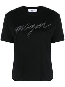 MSGM t-shirt en coton à logo appliqué - Noir