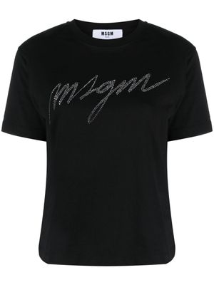 MSGM t-shirt en coton à logo appliqué - Noir