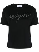 MSGM t-shirt en coton à logo appliqué - Noir - thumbnail