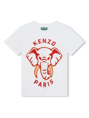 Kenzo Kids t-shirt en coton biologique à logo imprimé - Blanc