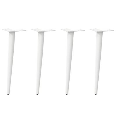 Salontafelpoten conische vorm 4 st 30-31 cm staal wit