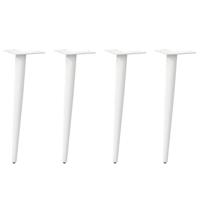 Salontafelpoten conische vorm 4 st 30-31 cm staal wit