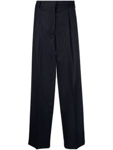 Officine Generale pantalon droit New Sophie à fines rayures - Bleu