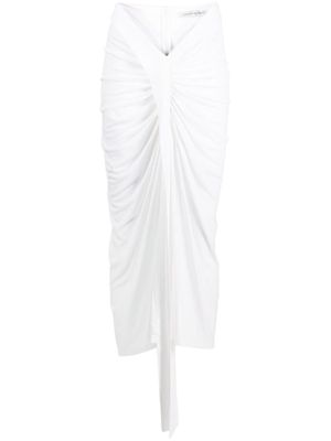 Christopher Esber robe mi-longue Carved à détails drapés - Blanc