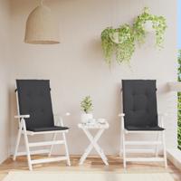 VidaXL Tuinstoelkussens 2 st hoge rug 120x50x3 cm stof zwart