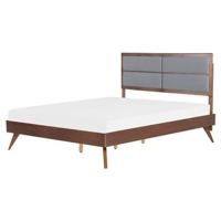 Beliani - POISSY - Tweepersoonsbed - Grijs - 160 x 200 cm - MDF