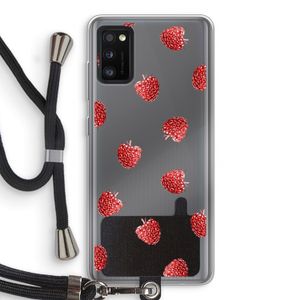 Framboosjes: Samsung Galaxy A41 Transparant Hoesje met koord