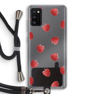 Framboosjes: Samsung Galaxy A41 Transparant Hoesje met koord