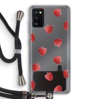 Framboosjes: Samsung Galaxy A41 Transparant Hoesje met koord