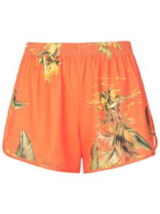 Lygia & Nanny short fleuri à taille haute - Orange