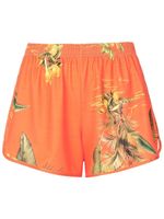 Lygia & Nanny short fleuri à taille haute - Orange