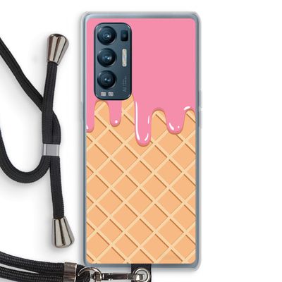 Ice cream: Oppo Find X3 Neo Transparant Hoesje met koord