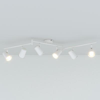HOFTRONIC™ Riga LED Plafondlamp 6 spots Wit - Draaibaar en Dimbaar - 6 lichts - GU10 4000K neutraal wit - Plafondspot woonkamer en gang - Opbouw spots verlichting