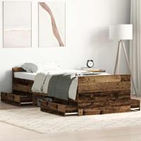 Bedframe met hoofdeinde Oud hout 75 x 190 cm Bewerkt hout