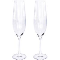 2x Champagne glazen/flutes 26 cl/260 ml van kristalglas - Champagneglazen - thumbnail