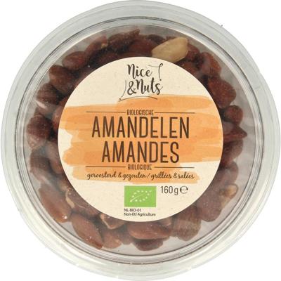 Nice & Nuts Amandelen bruin gezouten geroosterd bio Nice & Nuts Amandelen bruin gezouten geroosterd bio