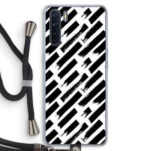Zwarte vegen: Oppo A91 Transparant Hoesje met koord