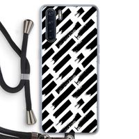 Zwarte vegen: Oppo A91 Transparant Hoesje met koord