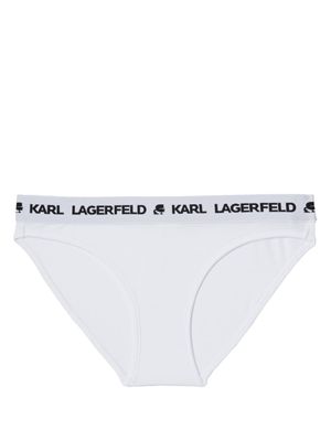 Karl Lagerfeld culotte à bande logo - Blanc