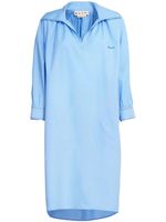 Marni robe-chemise à logo imprimé - Bleu