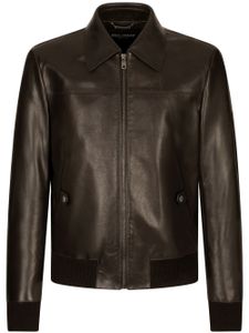 Dolce & Gabbana veste bomber en cuir - Noir