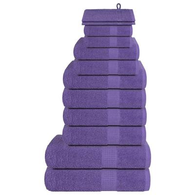 VidaXL 12-delige handdoekenset 360 g/m² 100% katoen paars