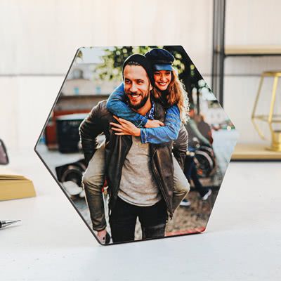 Fotoblok Hexagon Zwart