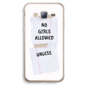 No Girls Allowed Unless: Samsung Galaxy J3 (2016) Transparant Hoesje