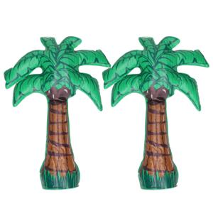 Opblaasbare decoratie palmboom - 2x - kunststof - groen - H45 cm