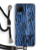 Blauwe nerven: Huawei P40 Lite Transparant Hoesje met koord