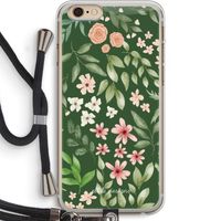 Botanical green sweet flower heaven: iPhone 6 PLUS / 6S PLUS Transparant Hoesje met koord
