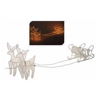 Kerstverlichting - 3D Rendieren met slee - 2 meter - Warm wit licht - thumbnail