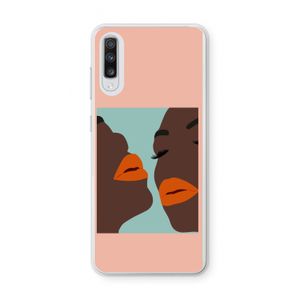 Orange lips: Samsung Galaxy A70 Transparant Hoesje