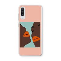 Orange lips: Samsung Galaxy A70 Transparant Hoesje