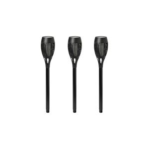 Solar tuinfakkel - zwart - set van 3