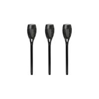 Solar tuinfakkel - zwart - set van 3