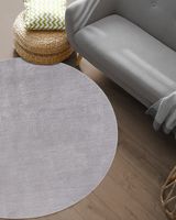 Karpet24 Loft modern pluizig laagpolig tapijt, antislip onderkant, wasbaar tot 30 graden, heerlijk zacht, bontlook, grijs-Ø 200 cm rond