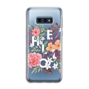 Hello in flowers: Samsung Galaxy S10e Transparant Hoesje