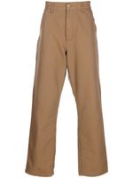 Carhartt WIP pantalon droit à patch logo - Marron