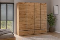 Home365 Kledingkast Crotone - Eiken - 4-Deurs met Lades