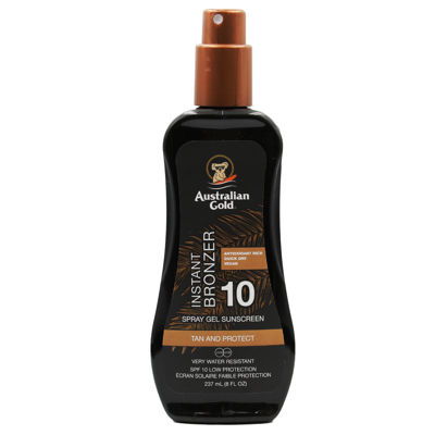 Australian Gold SPF10 Zonnebrand Spray Gel Bronzer 237ml